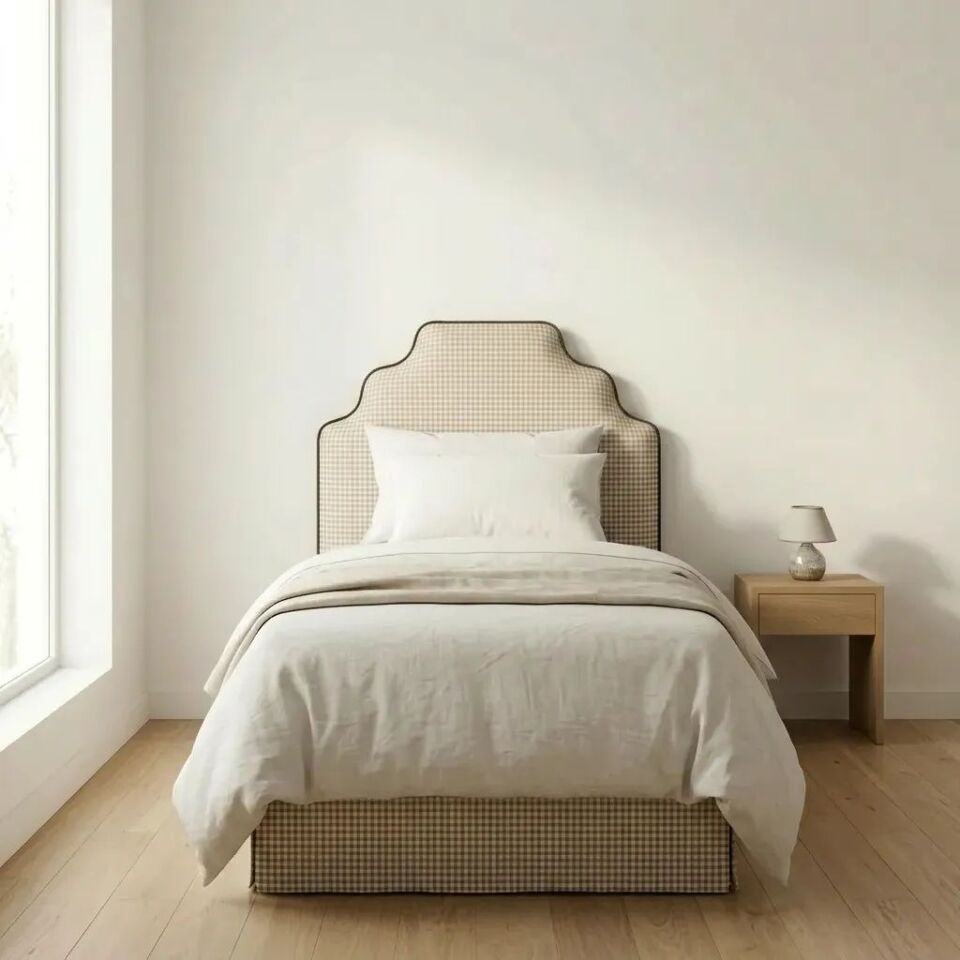 Gingham Yatak Baza Başlığı